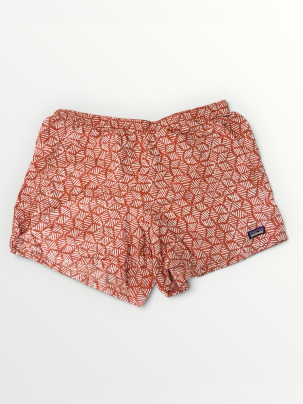 PATAGONIA Worn Wear Women's Baggies 4 1/2" Shorts - Batik Rust Geometric